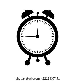Time schedule alarm clock icon | Black Vector illustration |