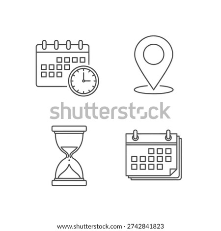Time, schedule, date, planning, location, search, speed, deadline, hourglass