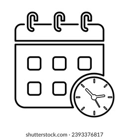 Icono De Programación De Tiempo En Estilo De Esquema