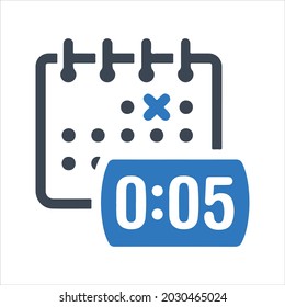 Time schedule icon. Vector and glyph