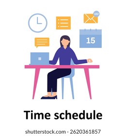 Time schedule Vector illustration which can easily modify or edit

