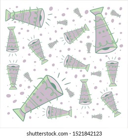 Time to scream. Concept with loudspeaker icons. Doodle design.  Vector illustration. Loudspeaker concept vector illustration, can be used for landing page, user interface, web pages, app