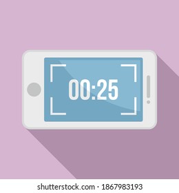 Time screen recording icon. Flat illustration of time screen recording vector icon for web design