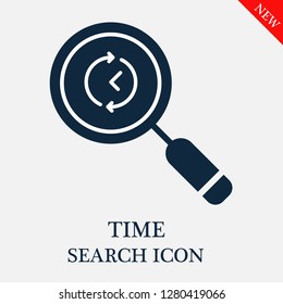 Time search icon. Editable Time search icon for web or mobile.
