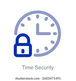 Time Security and clock icon concept