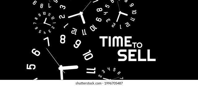 time to sell sign on red background