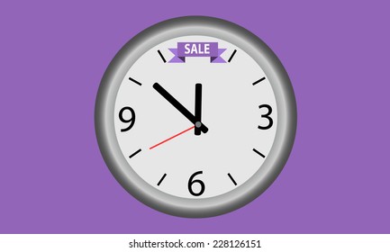 Time for sell. Watch with ribbon and inscription sale  