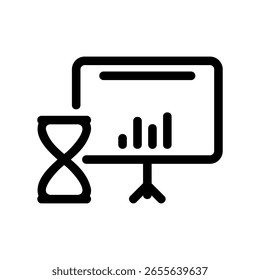 Símbolo de informe comercial y análisis de datos sensible al tiempo