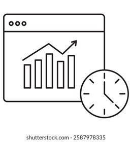 Time Series Analysis icon, Unlocking Patterns Mastering Time Series Analysis for Accurate Forecasting, Predicting the Future Advanced Techniques in Time Series Analysis, vector