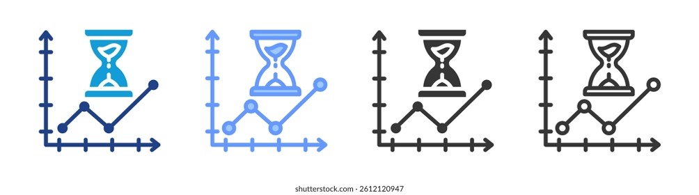 Time Series icon set multiple style collection