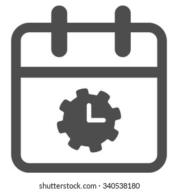 Time Service Day vector icon. Style is flat symbol, gray color, rounded angles, white background.