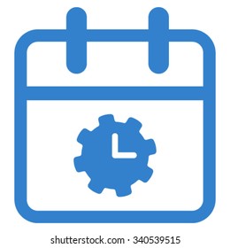 Time Service Day vector icon. Style is flat symbol, cobalt color, rounded angles, white background.