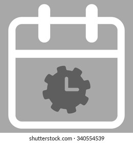 Time Service Day vector icon. Style is bicolor flat symbol, dark gray and white colors, rounded angles, silver background.