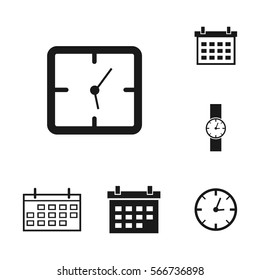 Time set, clock and calendar icon