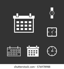 Time set, clock and calendar icon