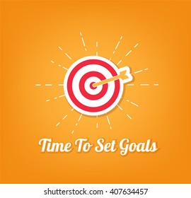 Time To Set Goals. My point aim, Target. Vector Illustration