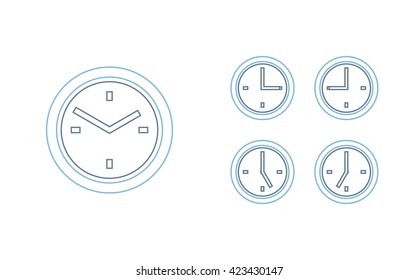 Time set icon. Clock set icon.