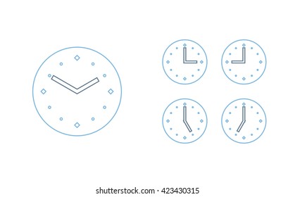 Time set icon. Clock set icon.