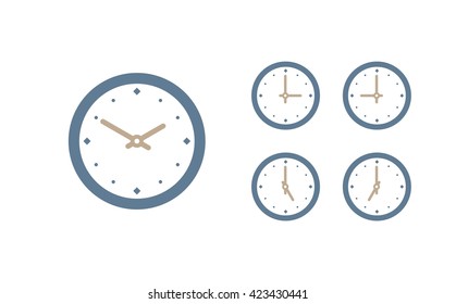 Time set icon. Clock set icon.