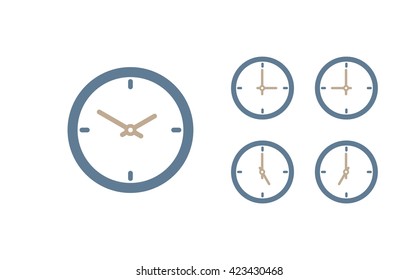 Time set icon. Clock set icon.