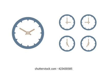 Time set icon. Clock set icon.