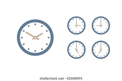 Time set icon. Clock set icon.