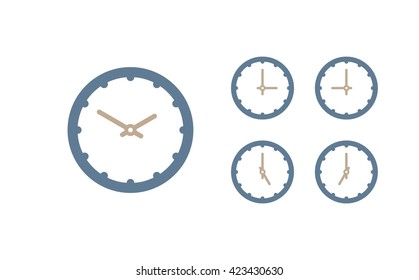 Time set icon. Clock set icon.