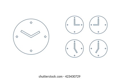 Time set icon. Clock set icon.
