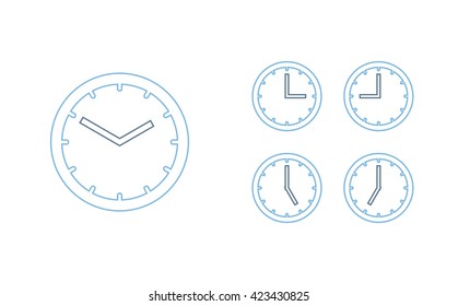 Time set icon. Clock set icon.