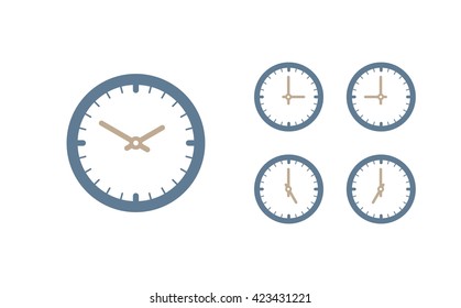 Time set icon. Clock set icon.