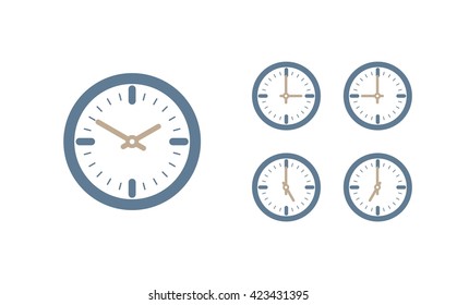 Time set icon. Clock set icon.