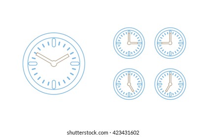 Time set icon. Clock set icon.