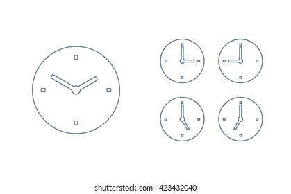 Time set icon. Clock set icon.