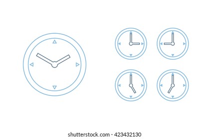 Time set icon. Clock set icon.