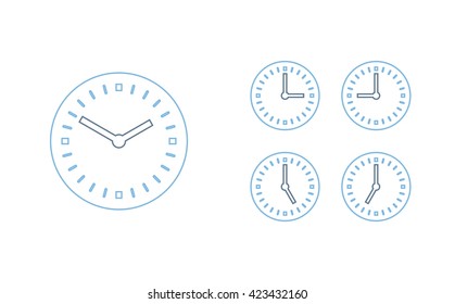 Time set icon. Clock set icon.