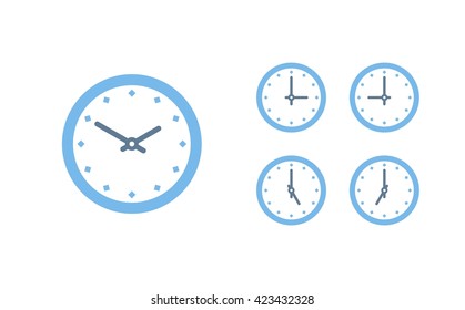 Time set icon. Clock set icon.