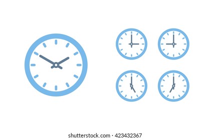 Time set icon. Clock set icon.