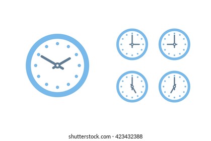 Time set icon. Clock set icon.