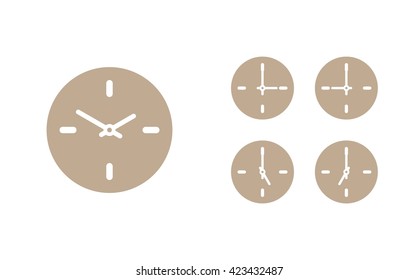 Time set icon. Clock set icon.