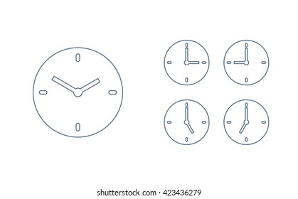 Time set icon. Clock set icon.