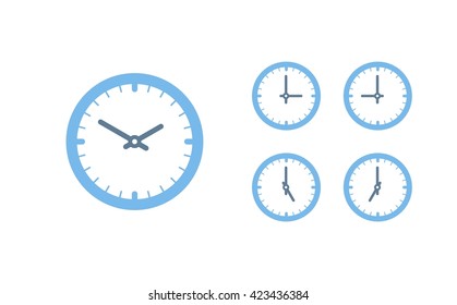 Time set icon. Clock set icon.