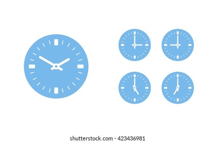 Time set icon. Clock set icon.
