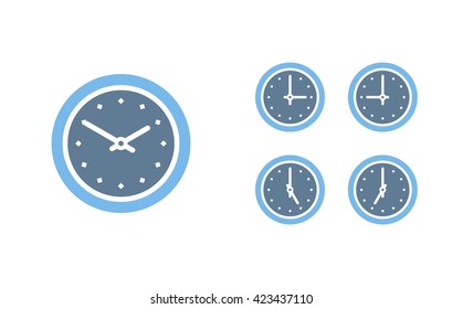 Time set icon. Clock set icon.