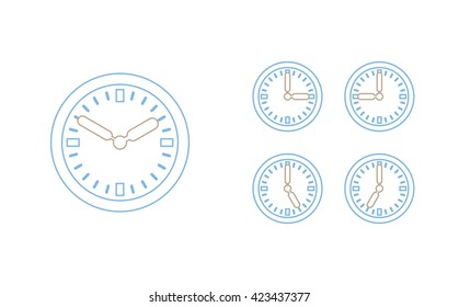 Time set icon. Clock set icon.