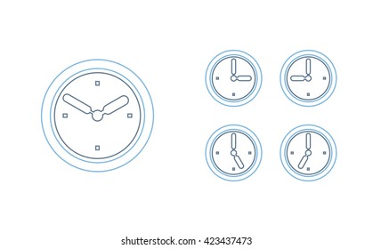 Time set icon. Clock set icon.