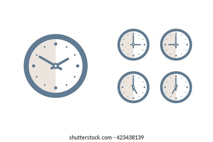 Time set icon. Clock set icon.
