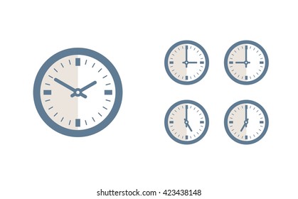 Time set icon. Clock set icon.