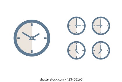 Time set icon. Clock set icon.