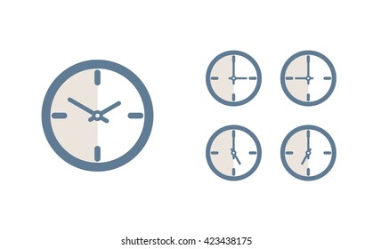 Time set icon. Clock set icon.