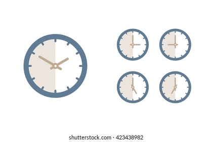 Time set icon. Clock set icon.